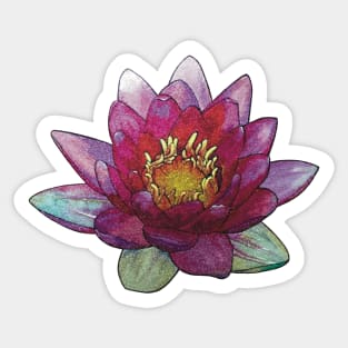 Glittery Water Lily Sticker